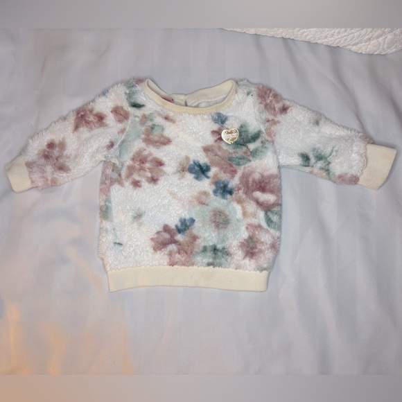 Juicy Couture Toddler Girls Kids Floral Faux Fur Top Sweater - Picture 1 of 2